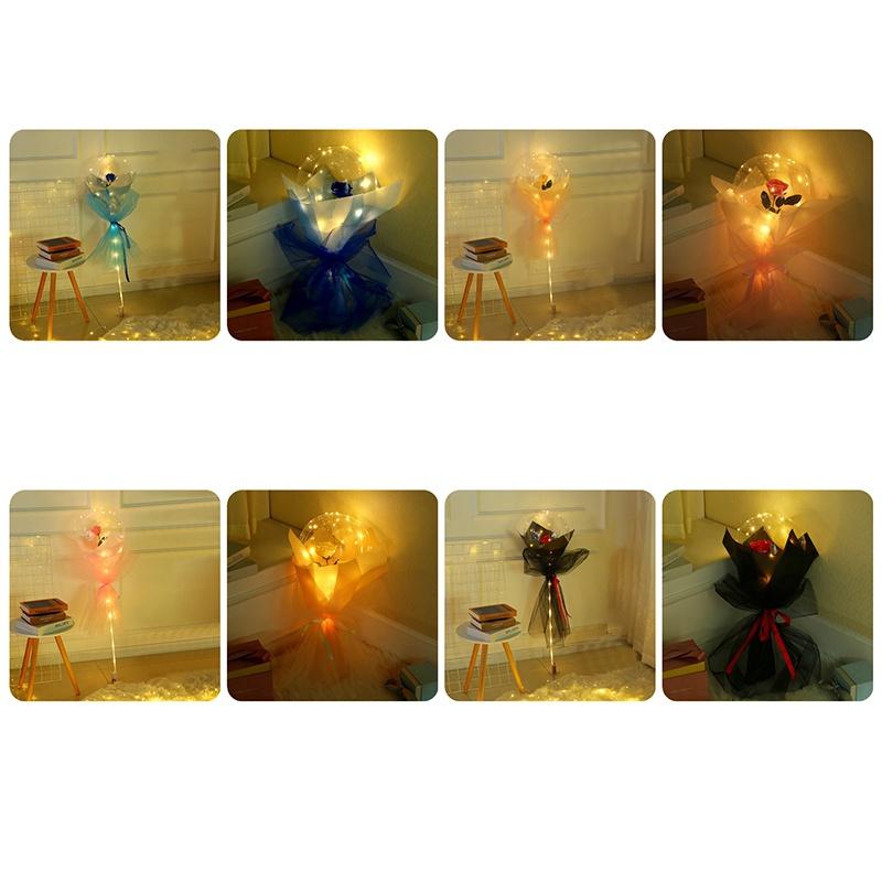 Bong Bóng Trong Suốt Hình Hoa Hồng Có Đèn LED Độc Đáo Trang Trí Tiệc Cưới / Sinh Nhật