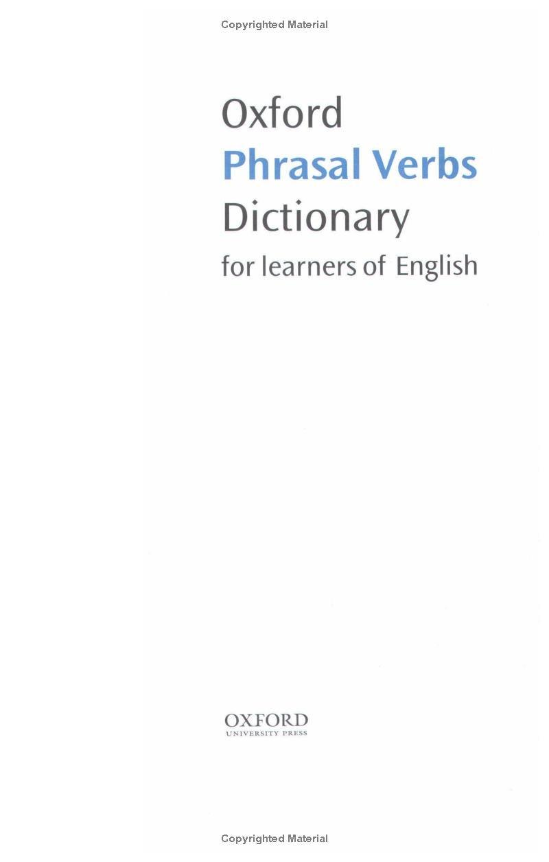 Sách ngoại văn: Oxford Phrasal Verbs Dictionary