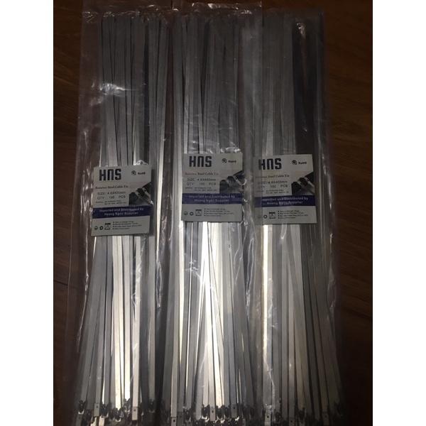 Túi 100 sợi dây rút inox 304 trơn, chịu lực, chịu nhiệt 40cm size 4,6x400mm