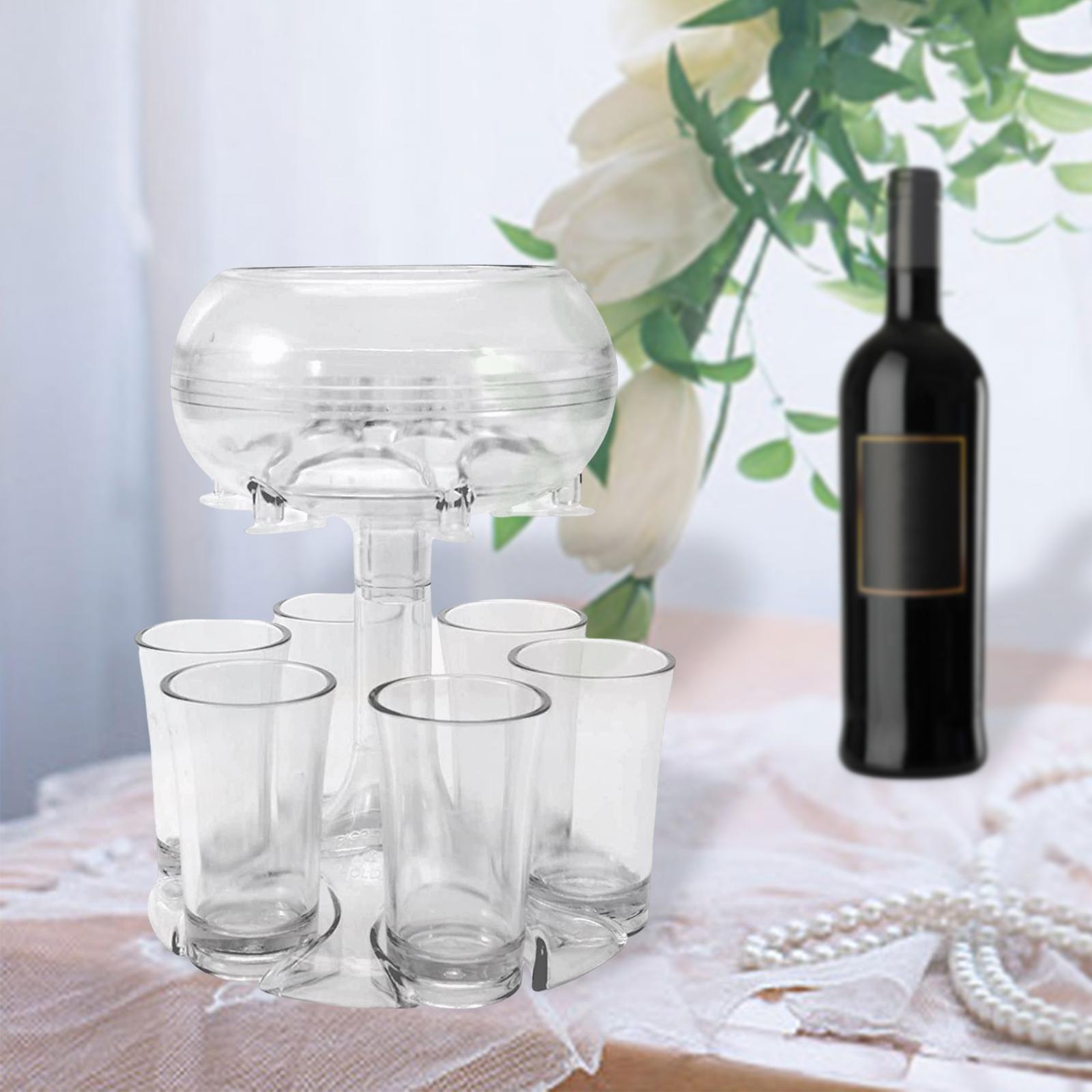 6 Shot Glass Dispenser and Holder for Beverage, Cocktail, Wine and Juice,