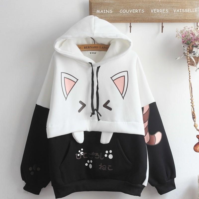 ÁO KHOÁC TAI MÈO NỈ PHỐI MÀU CỰC ĐẸP, HOODIE ÁO KHOÁC NỈ THÊU SIÊU HOT