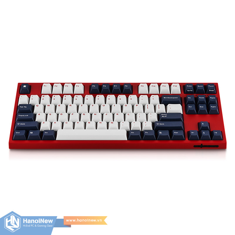 Bàn Phím Cơ Leopold FC750R PD BT White Navy Red Font Blue Star (Red Case) Bluetooth - Hàng chính hãng