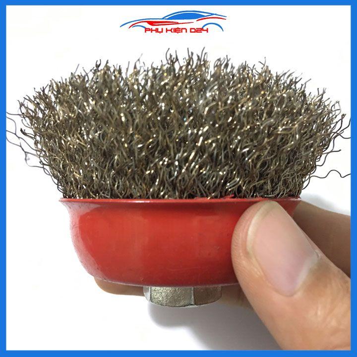 Bát mài, đánh gỉ sắt thép đế đỏ ren M10 đường kính 7cm