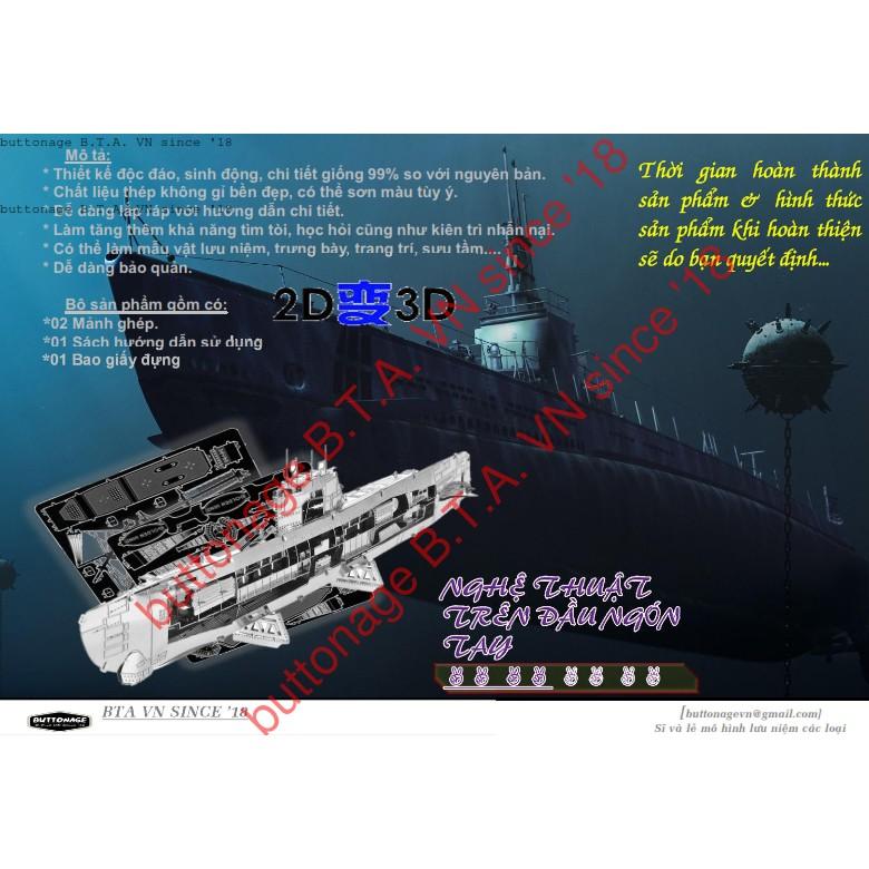 Mô Hình Lắp Ráp 3d Tàu Ngầm U-boat Type XXI