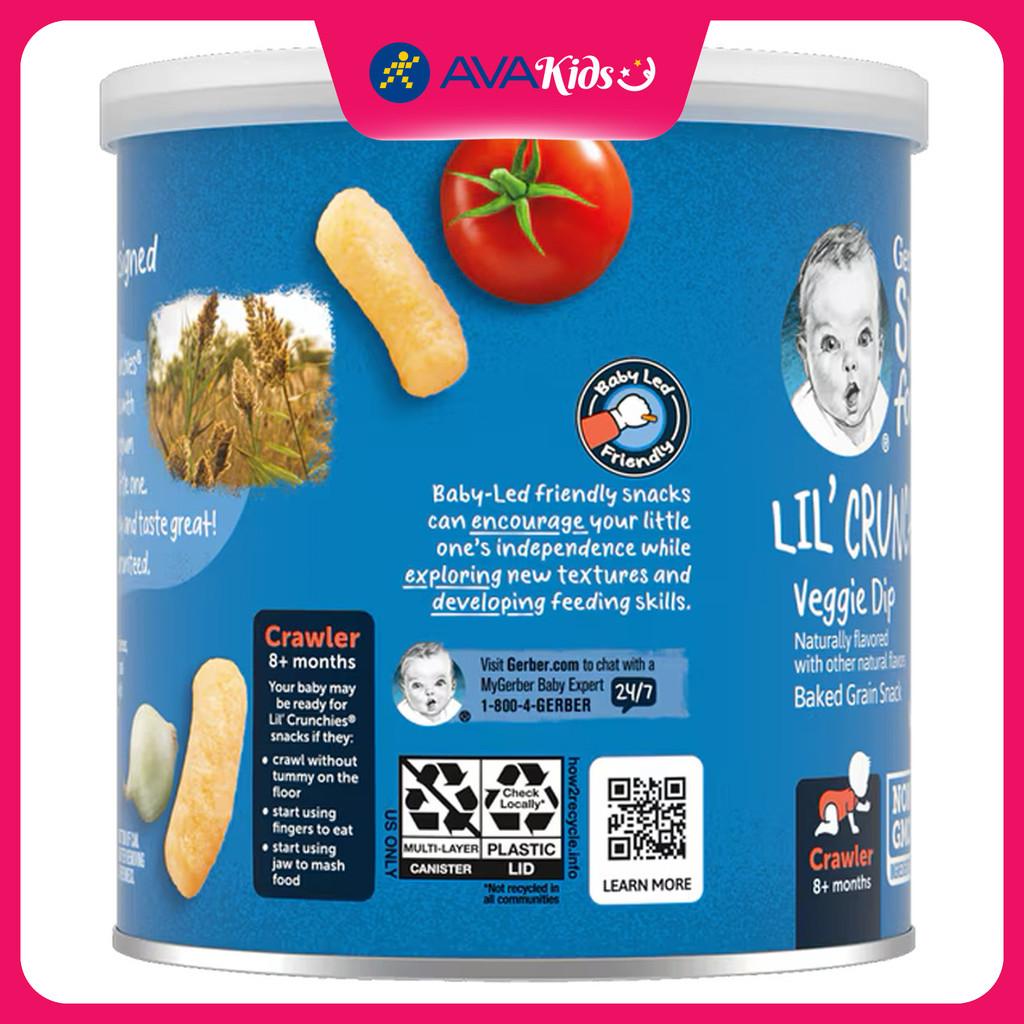 Bánh ăn dặm Gerber Lil' Crunchies vị rau củ lon 42g (từ 8 tháng) - Hàng Chính Hãng