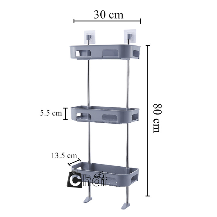 Kệ nhà tắm 3 tầng đa năng áp tường