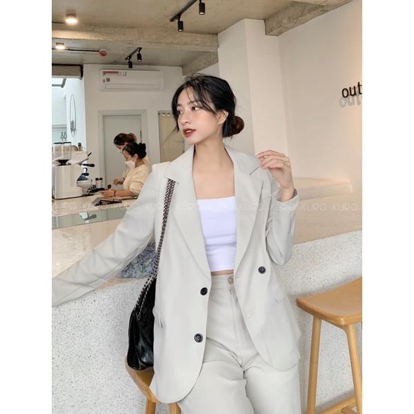 Set blazer over + quần suông ống rộng (S/M/L