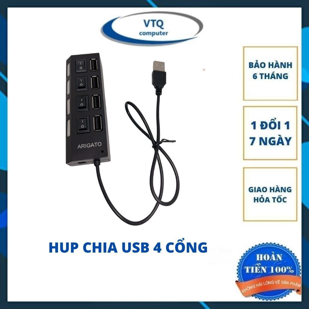 HUB Chia USB 4 Cổng - Có Công Tắc Và Có Đèn Led- Tốc Độ Cao - Tiện Dụng Và Chất Lượng