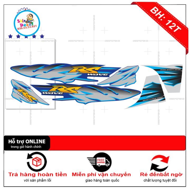 Tem rời wave RS 2017 2020 dán xe xanh