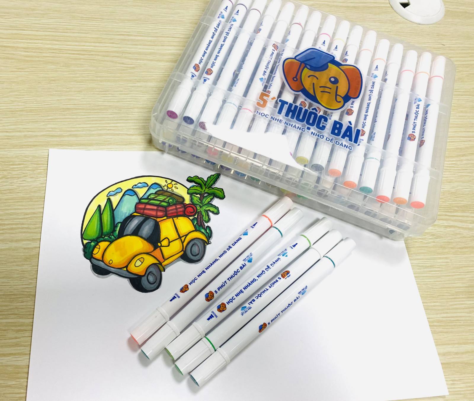 Bút Lông Màu 2 Đầu 5 Phút Thuộc Bài - Art Marker (24 màu) - bút dạ màu marker, bút lông tô màu vẽ tranh