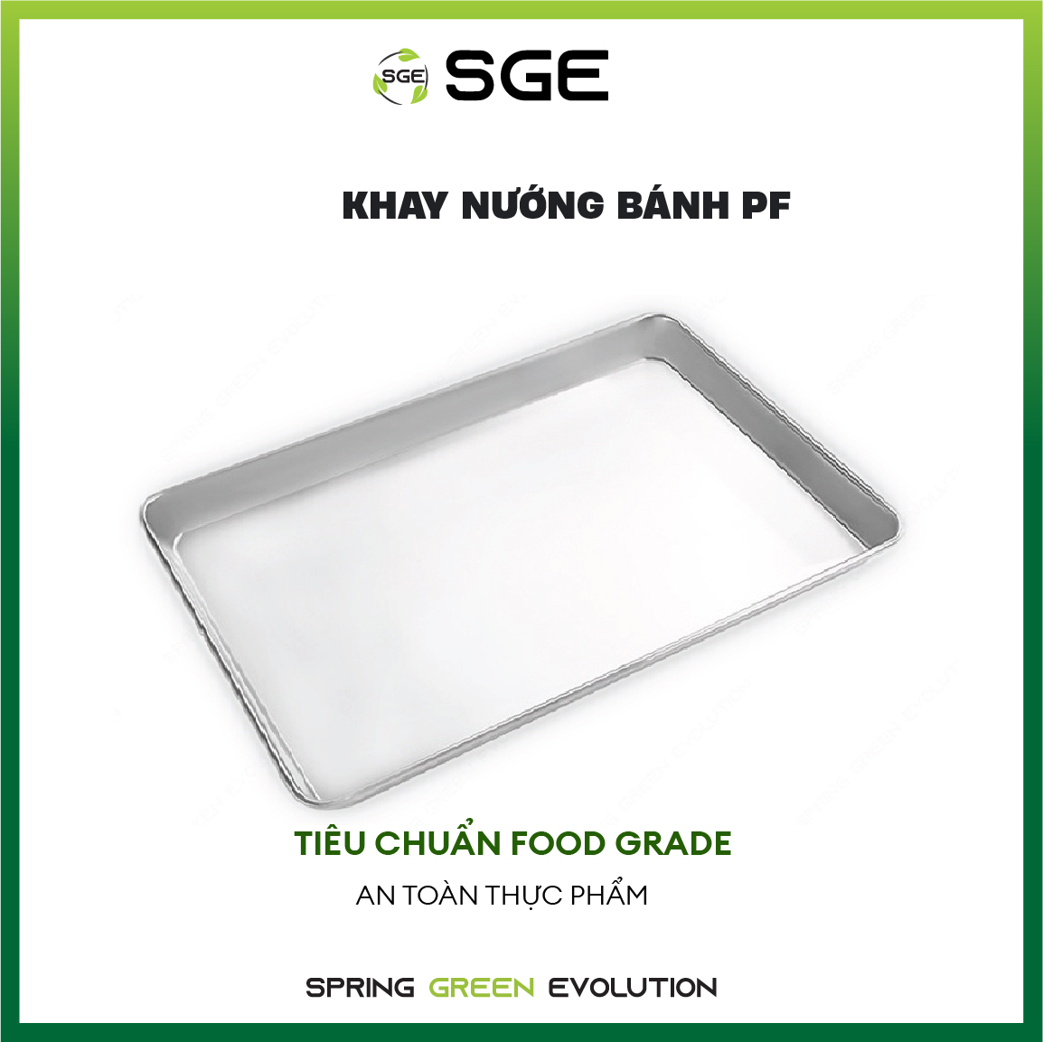 Khay Nướng Bánh Cho Tủ Ủ Bột PF. Khay Nướng Bánh (Baking Tray) Cứng Cáp, Bền Bỉ. Chế Tạo Từ Thép Không Gỉ Tiêu Chuẩn Thực Phẩm, Dẫn Nhiệt Cực Tốt. Hàng Chính Hãng Thái Lan