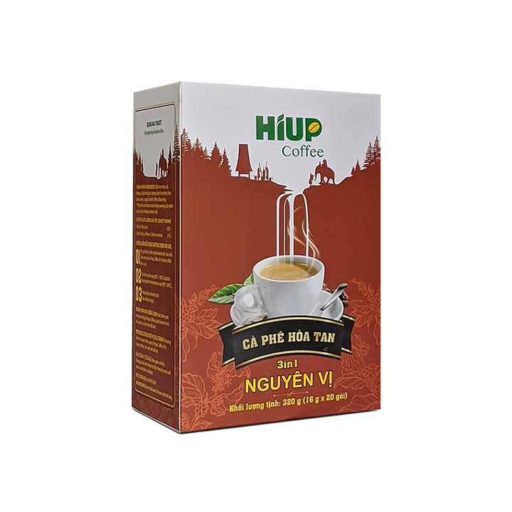 Cà phê sữa hòa tan 3in1 uống liền - Hiup Coffee - Hộp 20gói x 16g - Thơm, chuẩn vị