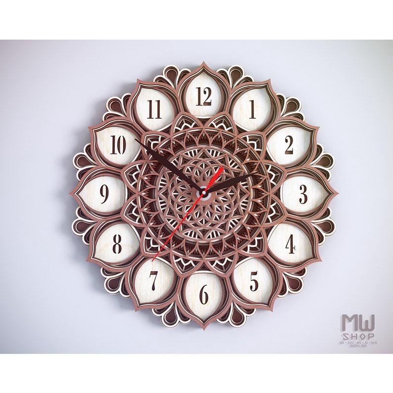 Đồng hồ trang trí kiểu mandala mẫu 14