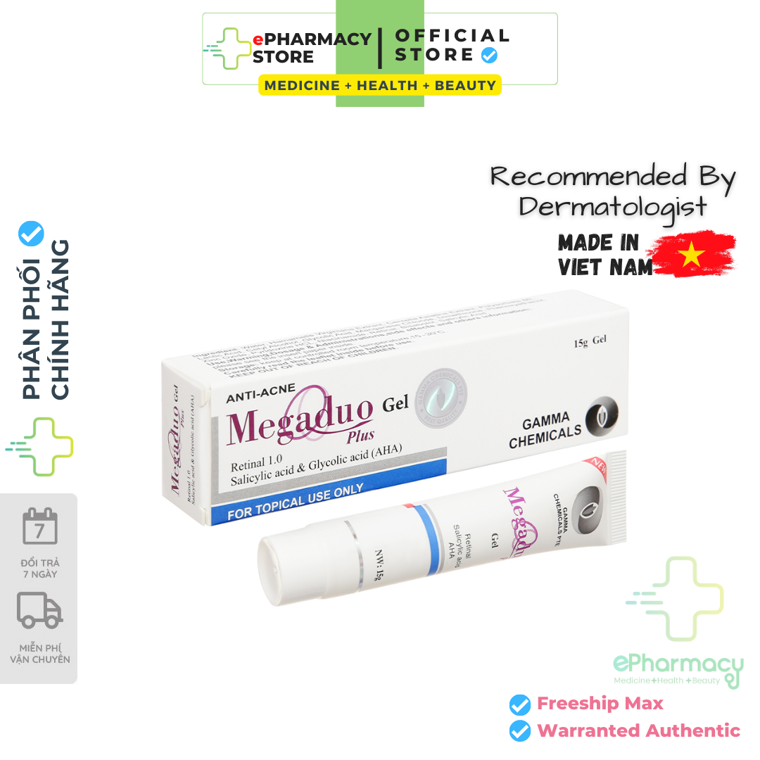 MEGADUO PLUS Retinal - Gel Mega Duo + giảm mụn, giảm thâm, dưỡng da, mờ sẹo 15g
