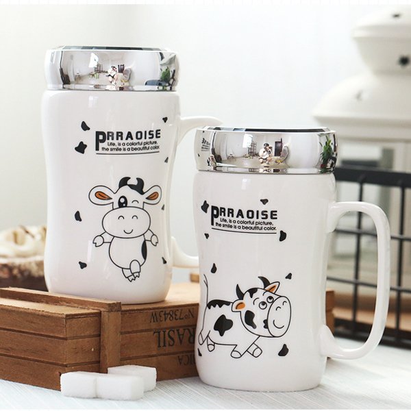 Ly Sứ Giữ Nhiệt Bò Sữa Nắp Tráng Gương