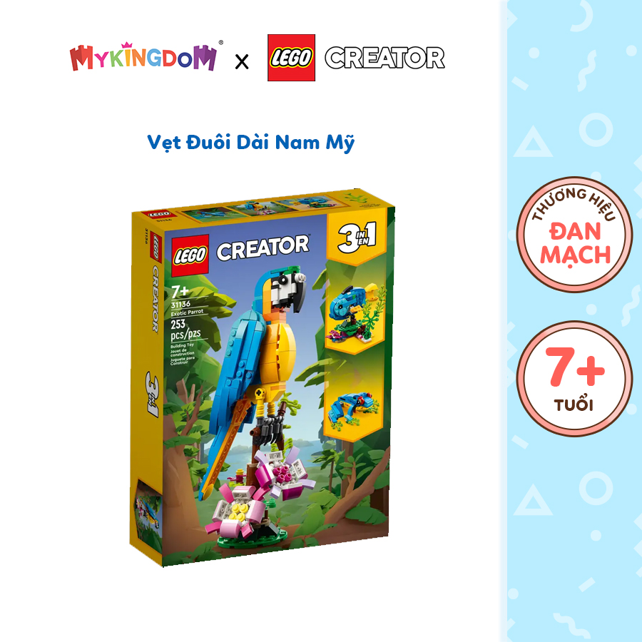 Đồ Chơi Lắp Ráp LEGO Vẹt Đuôi Dài Nam Mỹ 31136