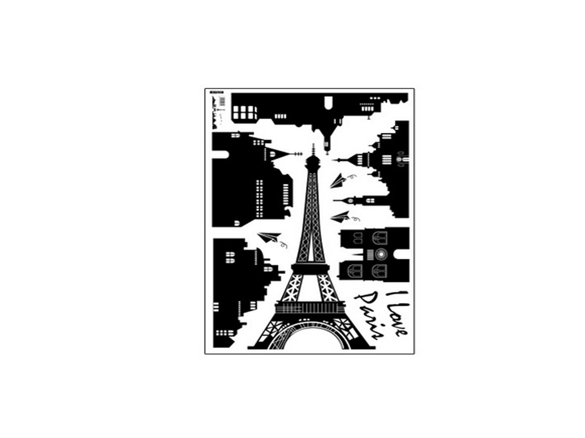 Decal dán tường luvina thành phố paris màu đen ay935