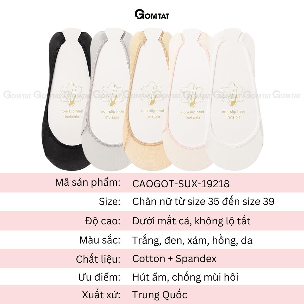 Tất nữ đi giày cao gót GOMTAT, chất liệu cotton cao cấp, mềm mại, êm chân - CAOGOT-SUX-19218-1DOI