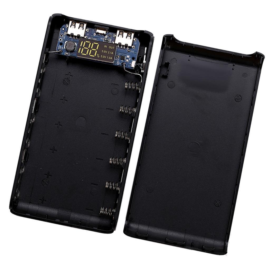 2 Pcs 5V 2A USB 6X 18650 Power Bank Case Battery Charger DIY Box For Phones