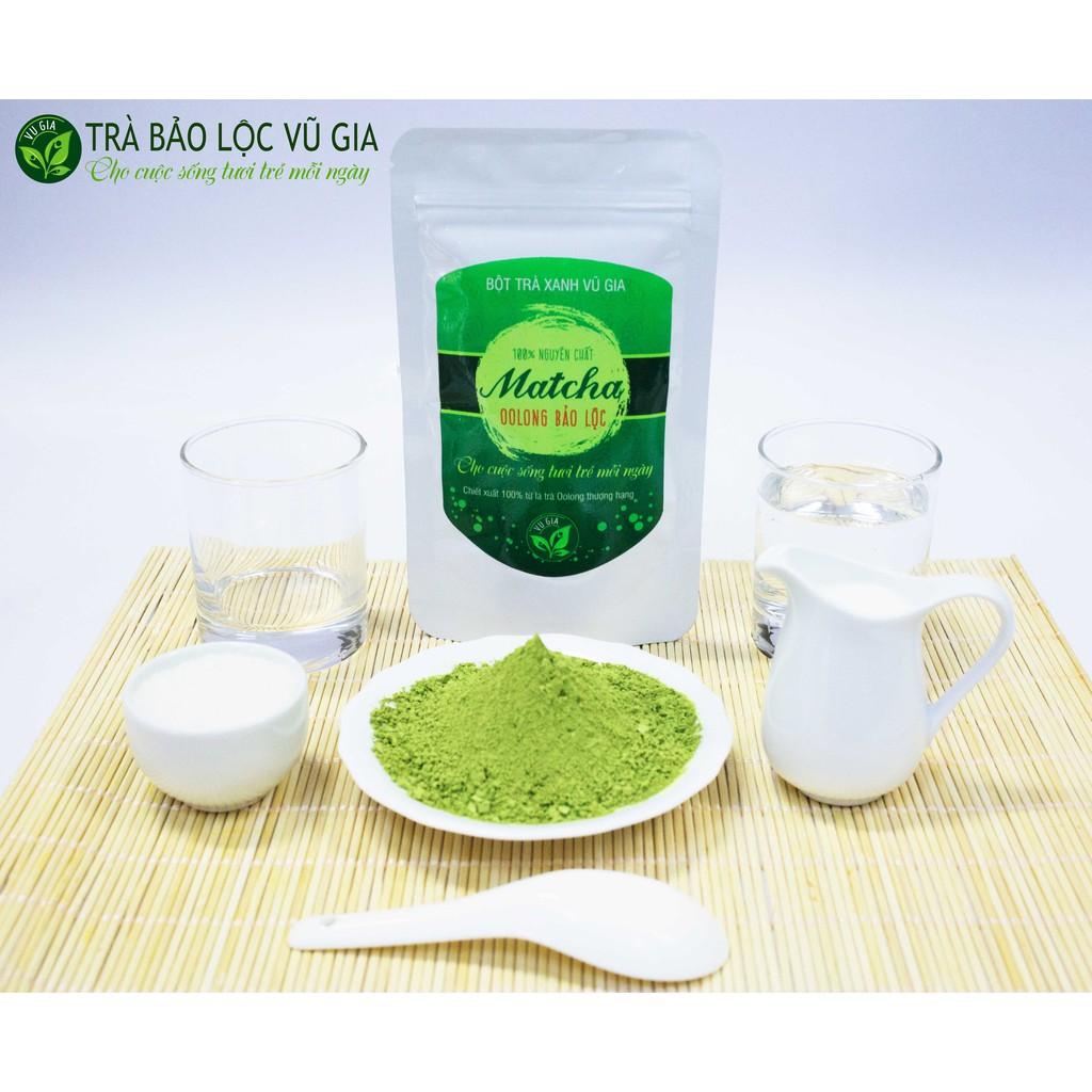 Bột Trà Xanh + Bột Cám Gạo Nguyên Chất Vũ Gia + Tặng 5 mặt nạ giấy tiện lợi
