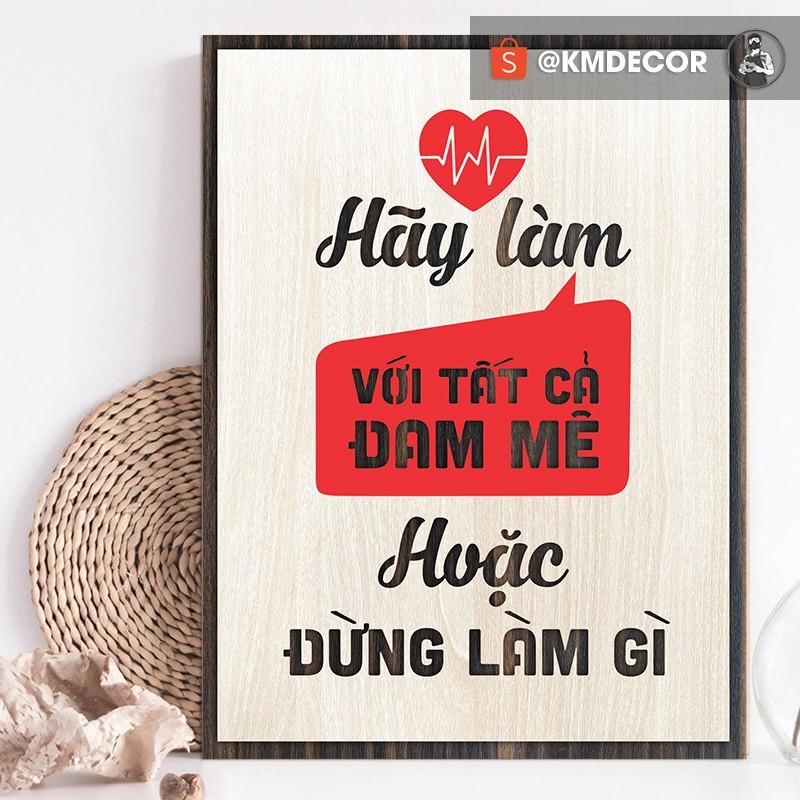 - Mẫu tranh tạo động lực bằng gỗ trang tr