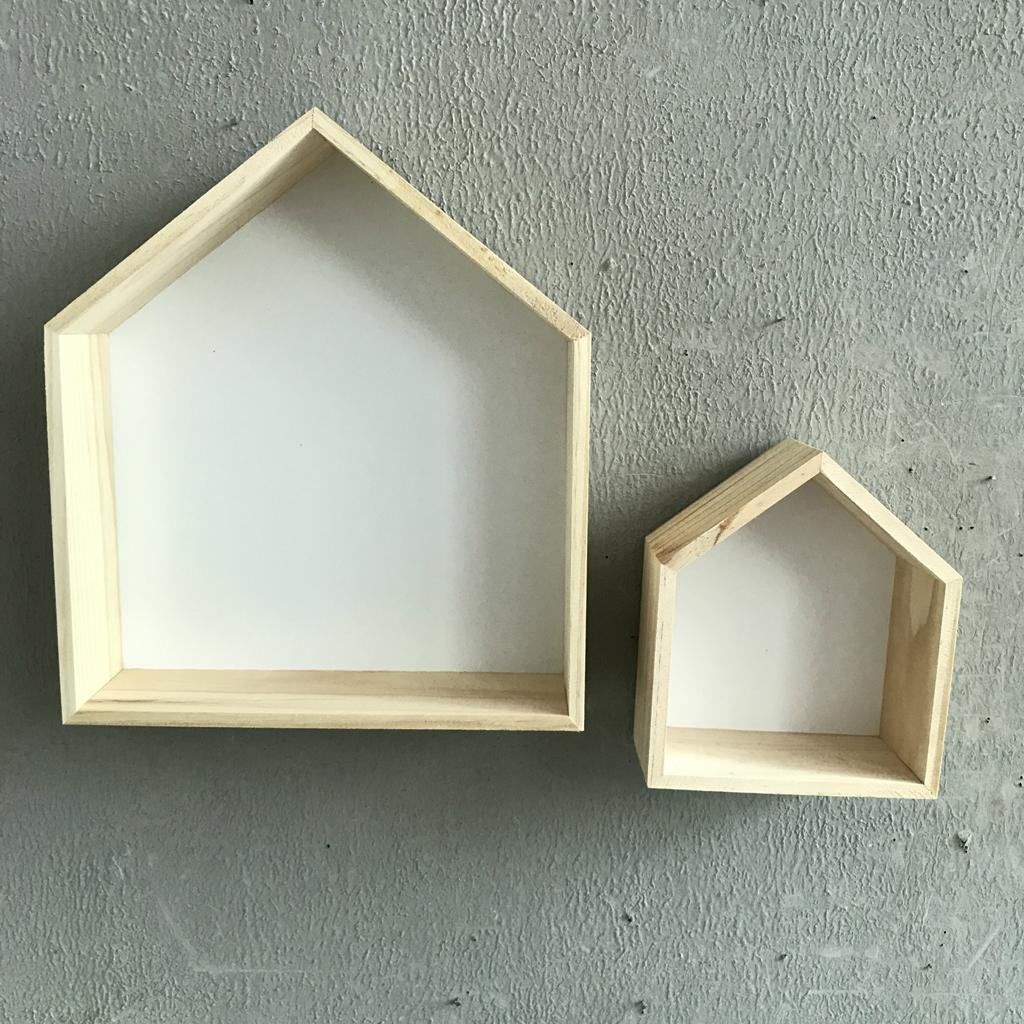 Fantasy Floating Wall Shelf Storage Shelves Hut Shaped Wooden Home Decor