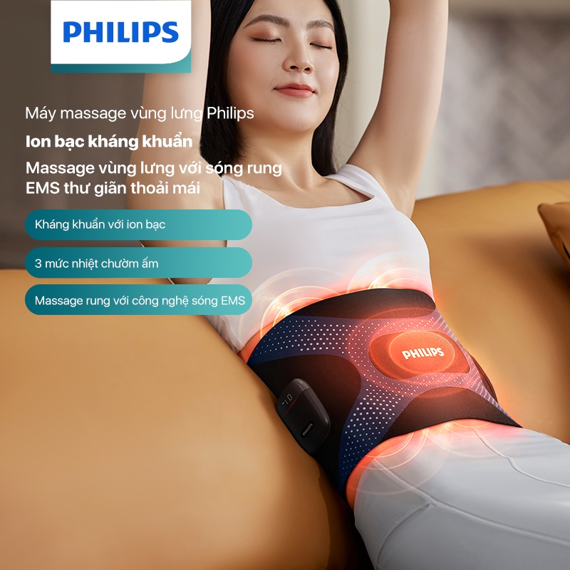 Máy Massage Vùng Lưng PHILIPS PPM4331 - công nghệ massage 3 trong 1 thư giãn thoải mái vùng lưng - Hàng chính hãng