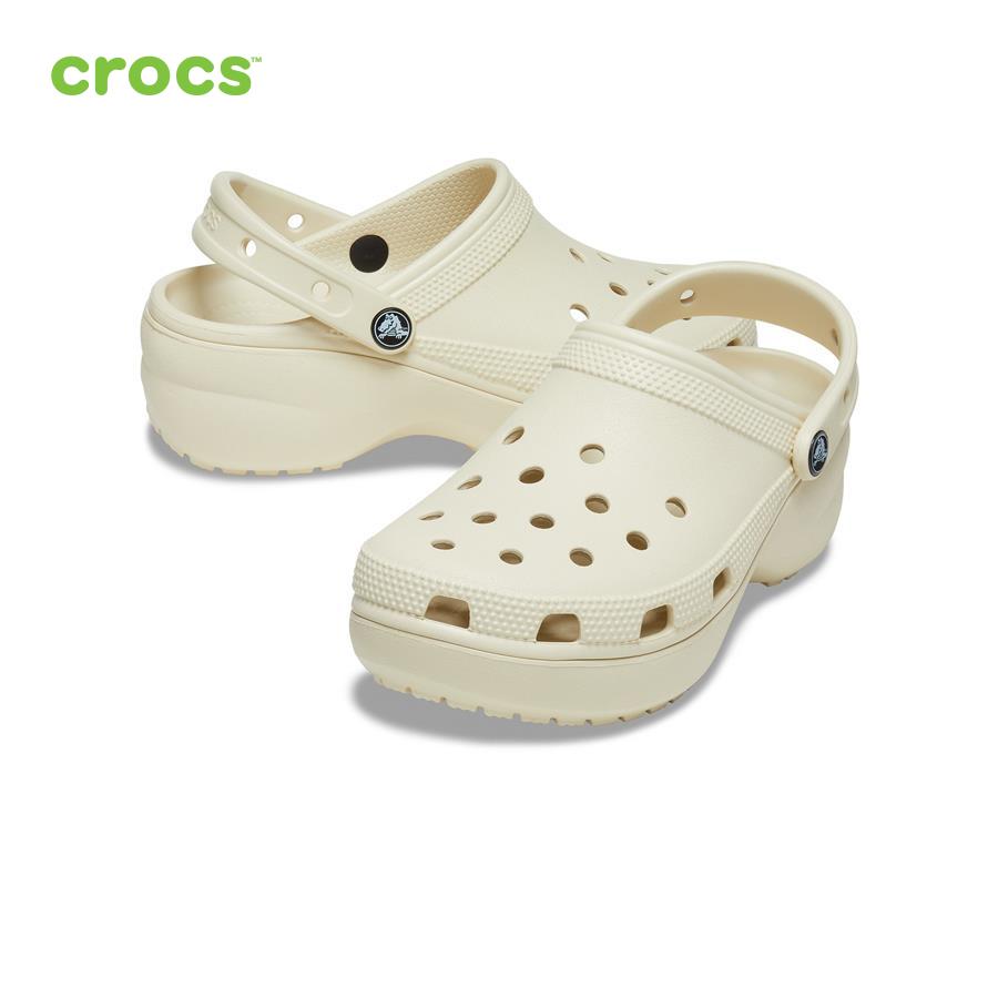 Giày lười nữ Crocs FW Classic Clog Platform W Bone - 206750-2Y2