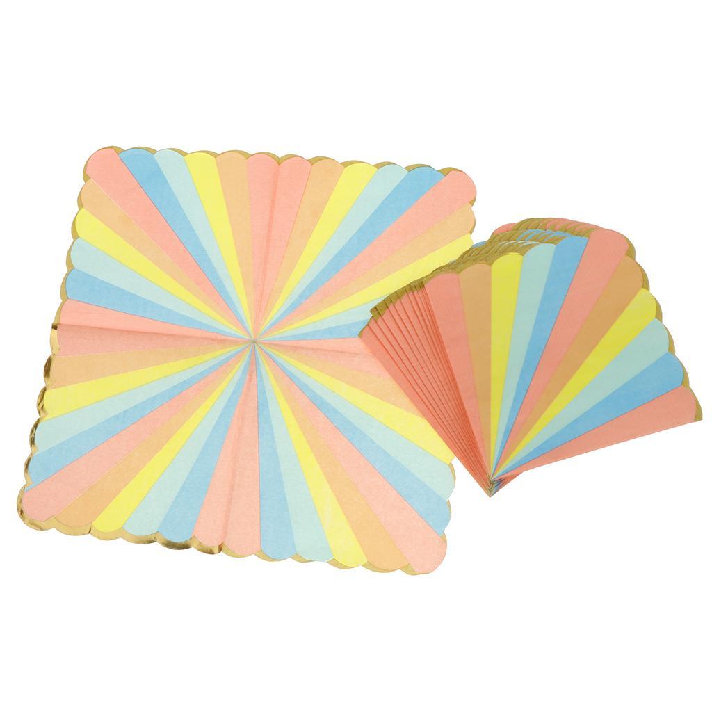 16 Pack Disposable Paper Napkins Wedding Birthday Party Tableware Colorful