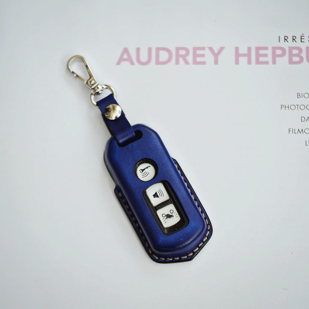 Bao da smartkey SH Mode màu xanh navy, bao da handmade da bò thật nhập khẩu, miễn phí khắc tên laser - DT3479
