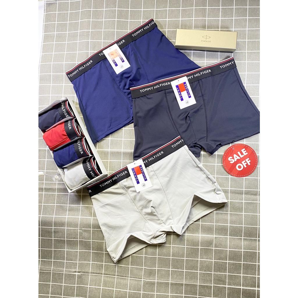 Quần lót nam boxer Tomy đùi cao cấp cotton đẹp siêu thấm hút mồ hôi thoải mái vận động thoáng mát - TOMY HILFIGER