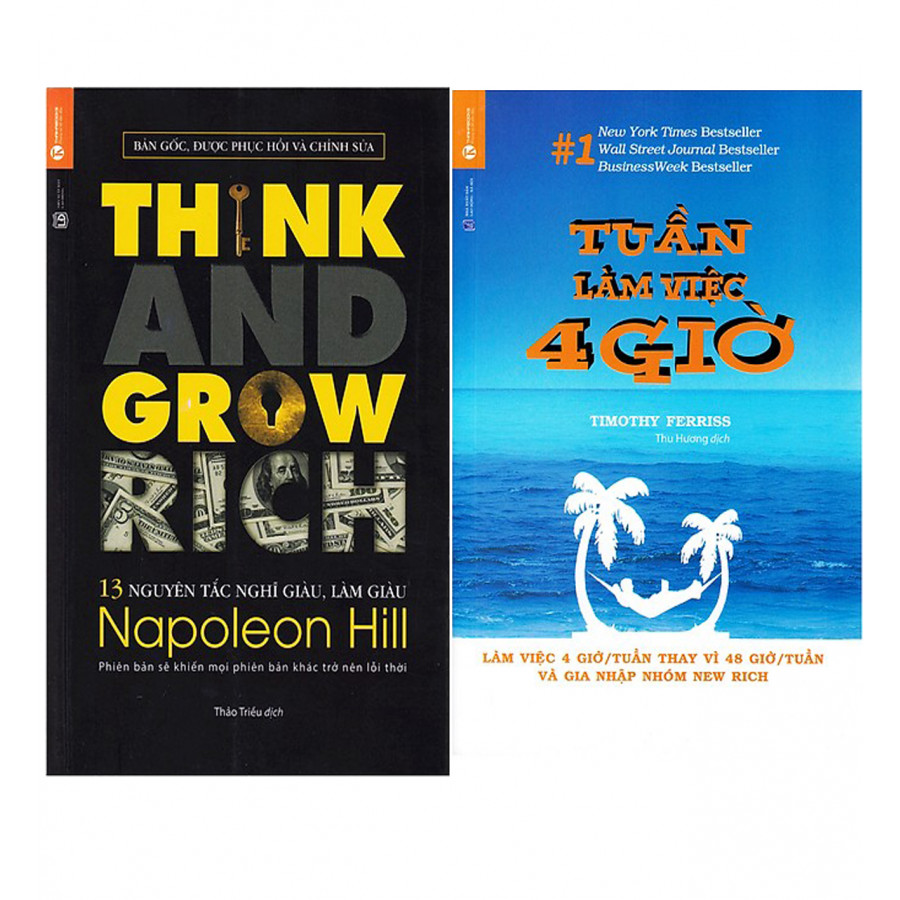 Combo Tuần Làm Việc 4 Giờ + 13 Nguyên Tắc Nghĩ Giàu Làm Giàu - Think And Grow Rich