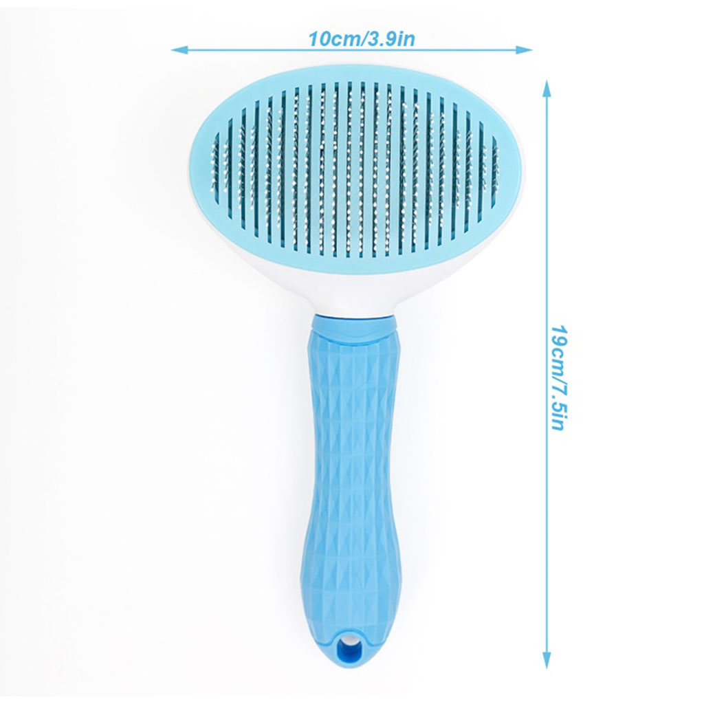 Lược Chải Lông Cho Chó Mèo Oval Cao Cấp Có Nút Bấm Đẩy Lông Thừa