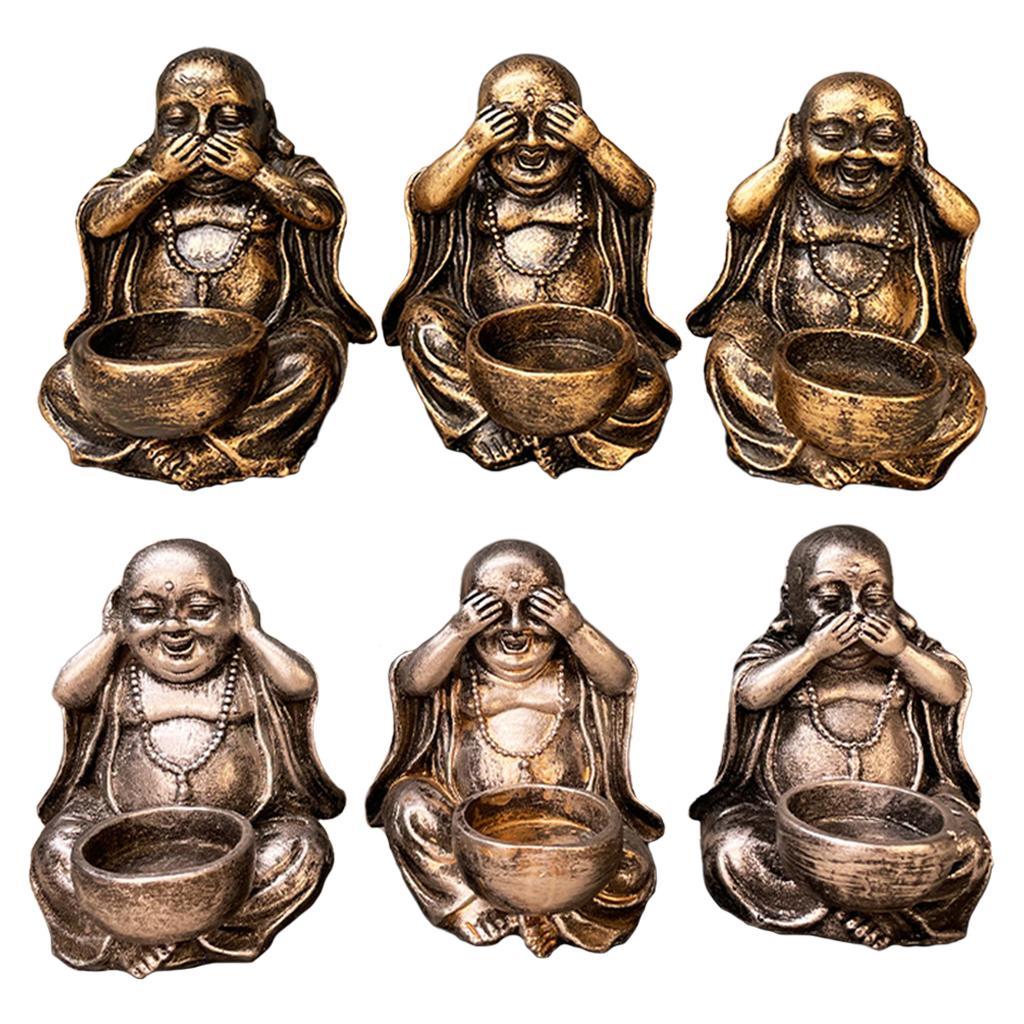 Buddha Candle Holder Candlestick Table Centerpiece Birthday Teahouse Bronze
