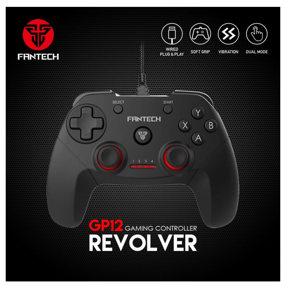 Tay Cầm Chơi Game Có Dây Fantech GP12 REVOLVER Dùng Được Cho PC, Console, Smart TV... 4 Chế Độ Cho Từng Thể Loại Game - Hàng chính hãng