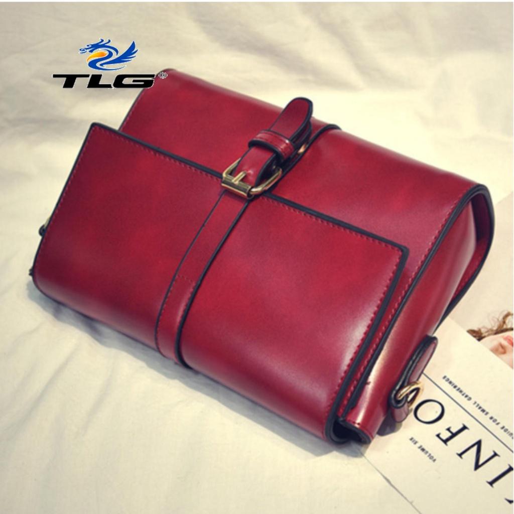 Túi đeo chéo thời trang phong cách Thành Long TLG 208094-4(đỏ) Tặng túi đựng mỹ phẩm tiện lợi