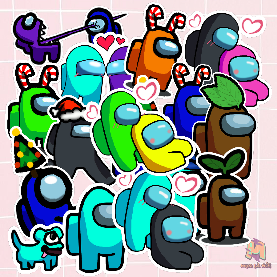 Miếng dán Stickers chủ đề Among Us