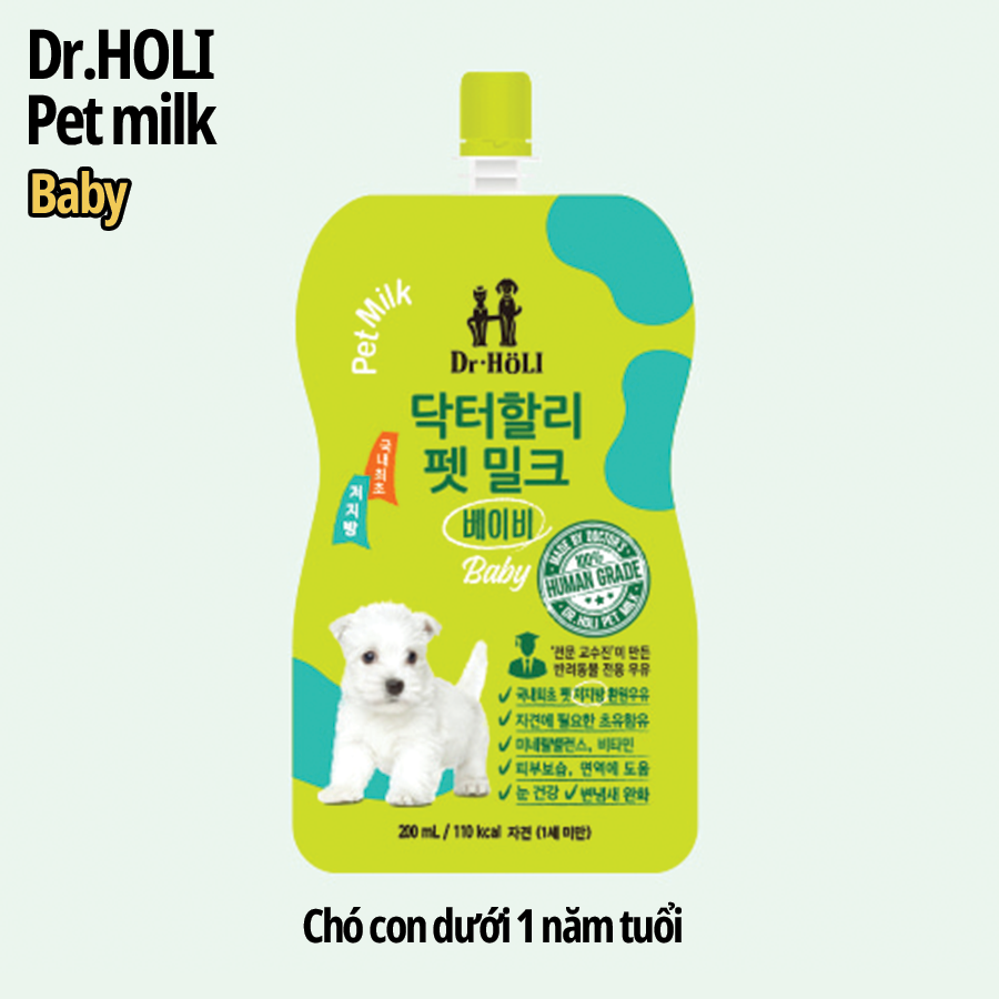 SỮA TƯƠI DINH DƯỠNG CHO CHÓ CON Dr.HOLI PET MILK BABY 200ML