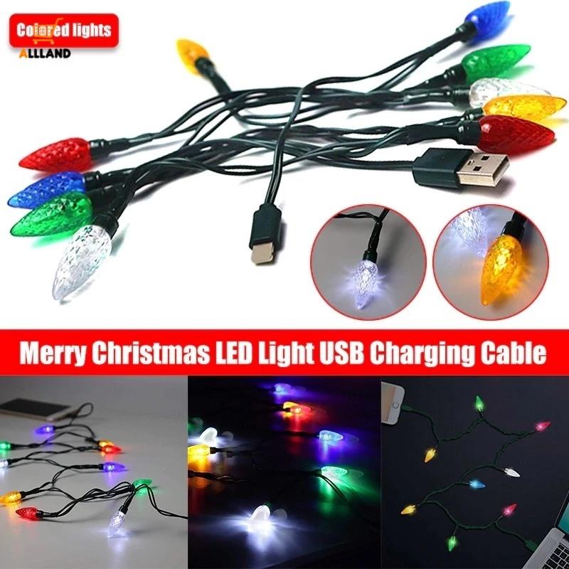 Dây cáp sạc USB chống nước thông dụng cho trang trí Giáng Sinh