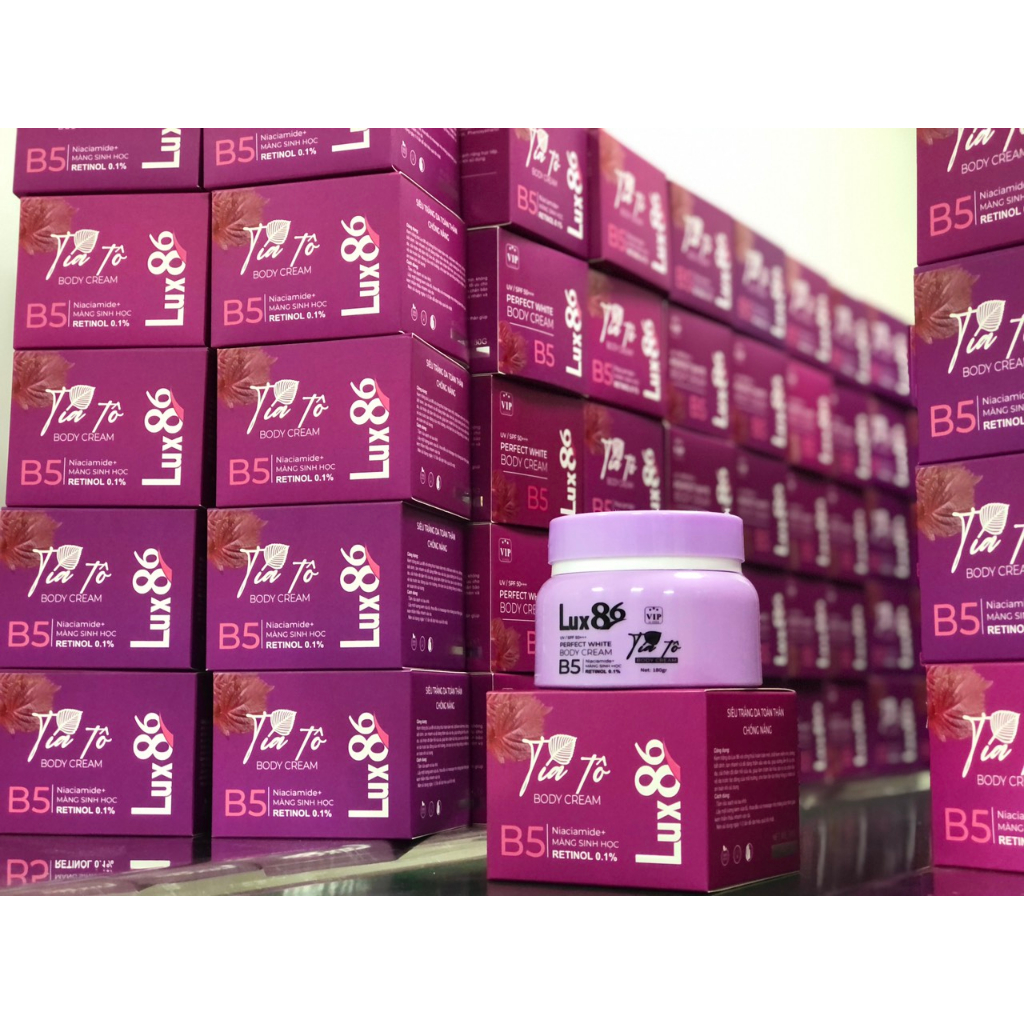 Kem dưỡng trắng da retinol 0.1%Body Tía Tô Lux86 180g