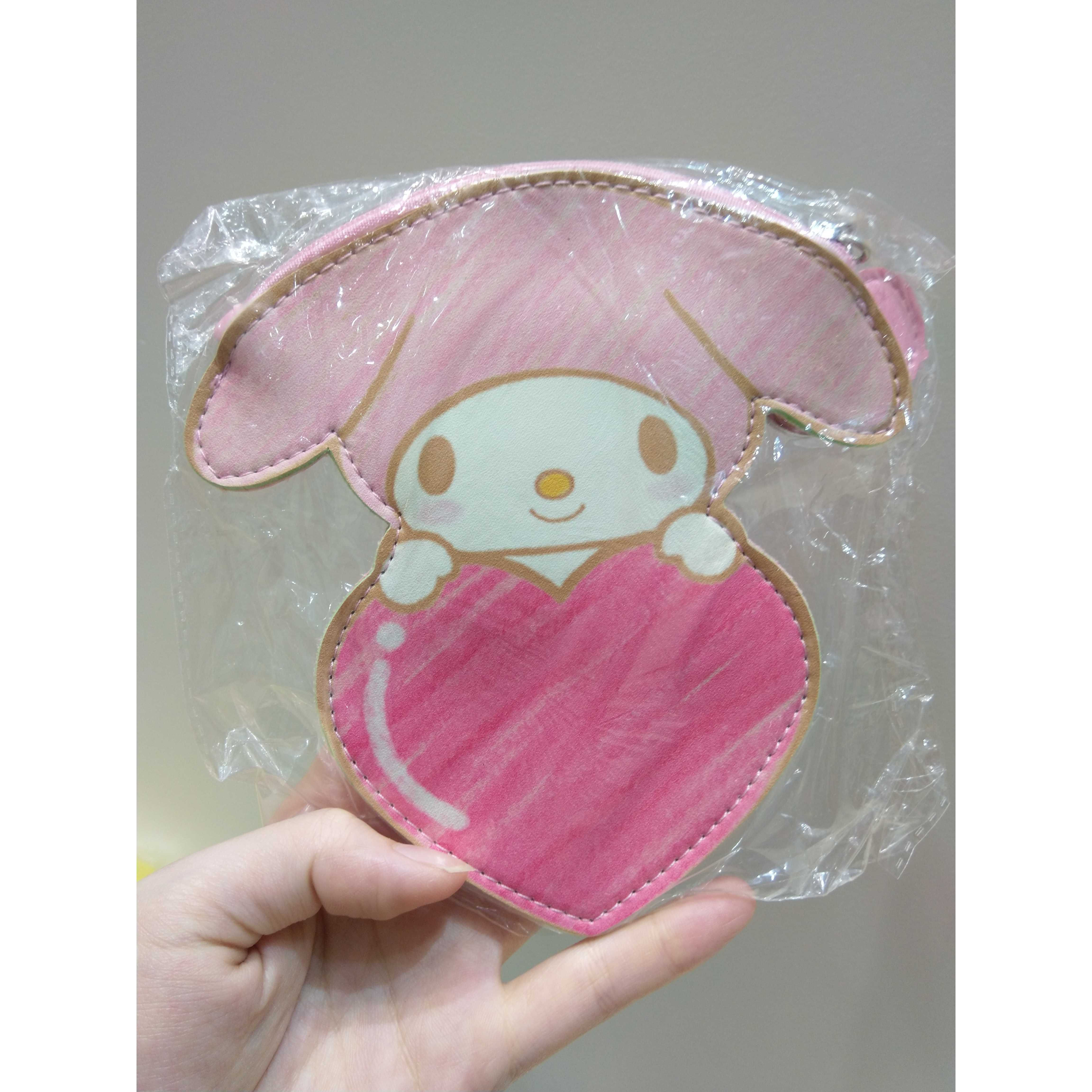 Móc khóa ví da PU cartoon cute - Melody trái tim hồng
