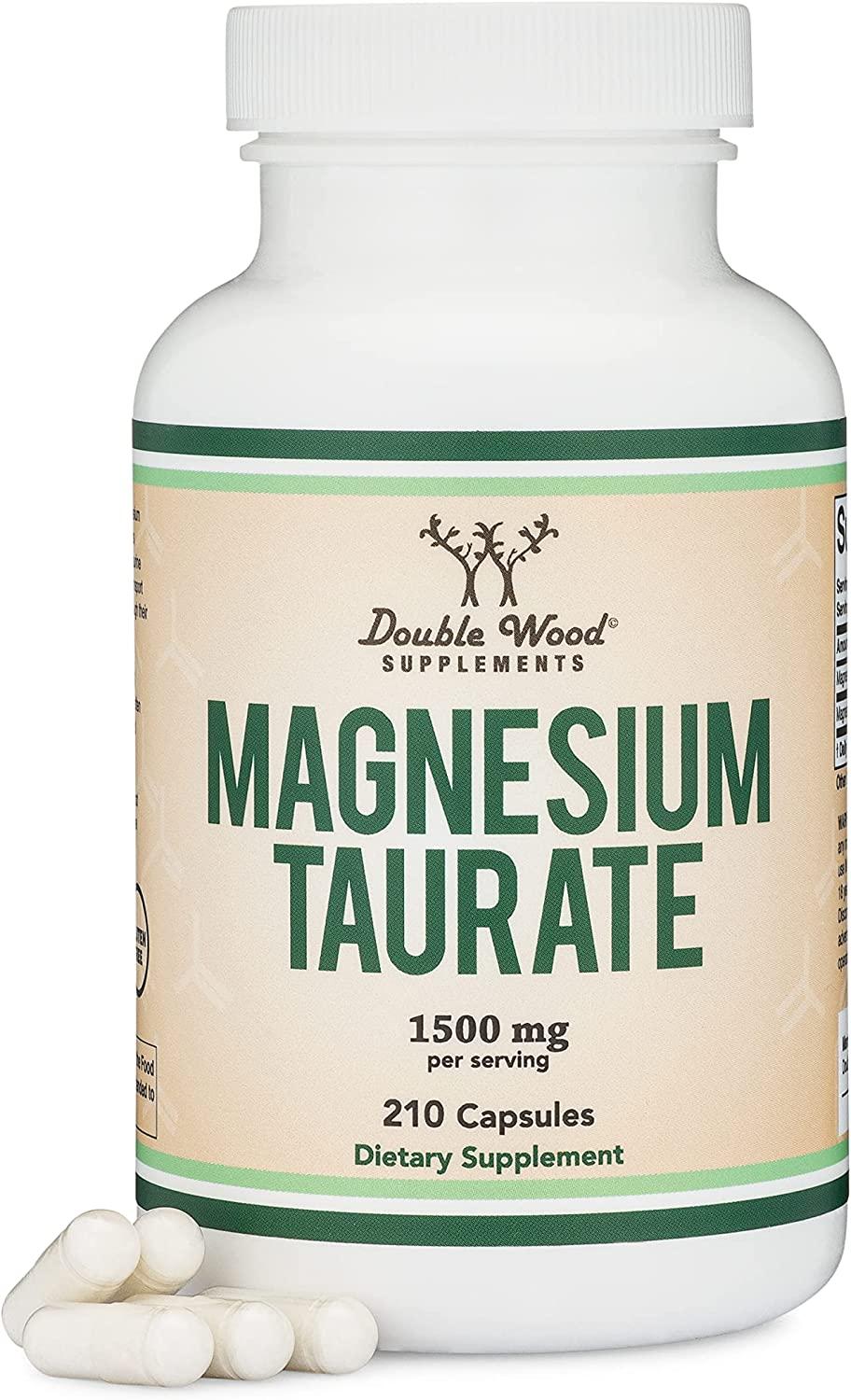 Magnesium Taurate Supplement for Sleep, Calming, and Overall Support - 1,500mg, Manufactured in USA, 120 capsules