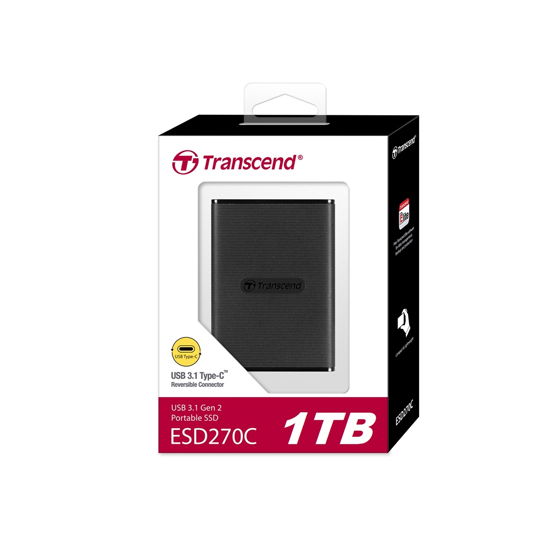 Ổ cứng gắn ngoài SSD Transcend ESD270C 1TB USB 3.1 Gen 2 Type C - Hàng chính hãng