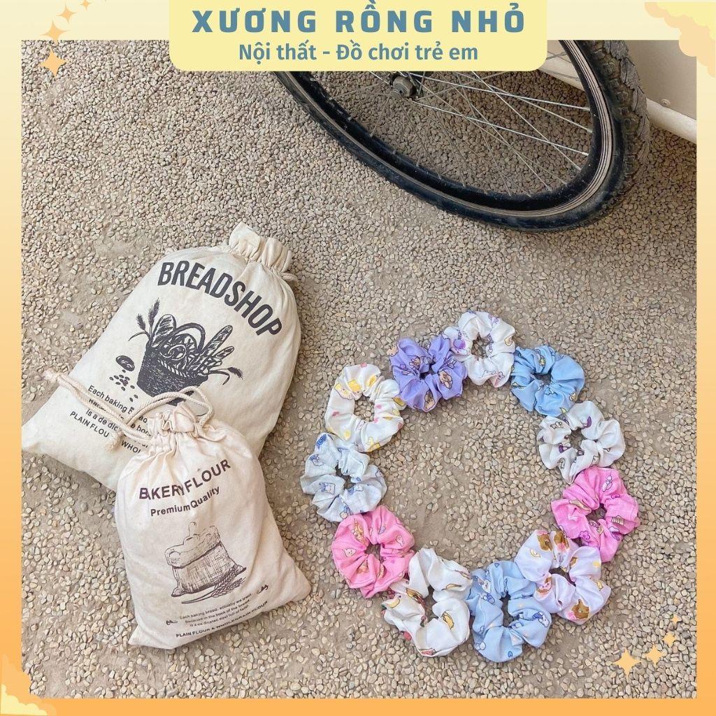 Dây cột tóc vải scrunchies - Dây buộc tóc scrunchies dễ thương màu pastel