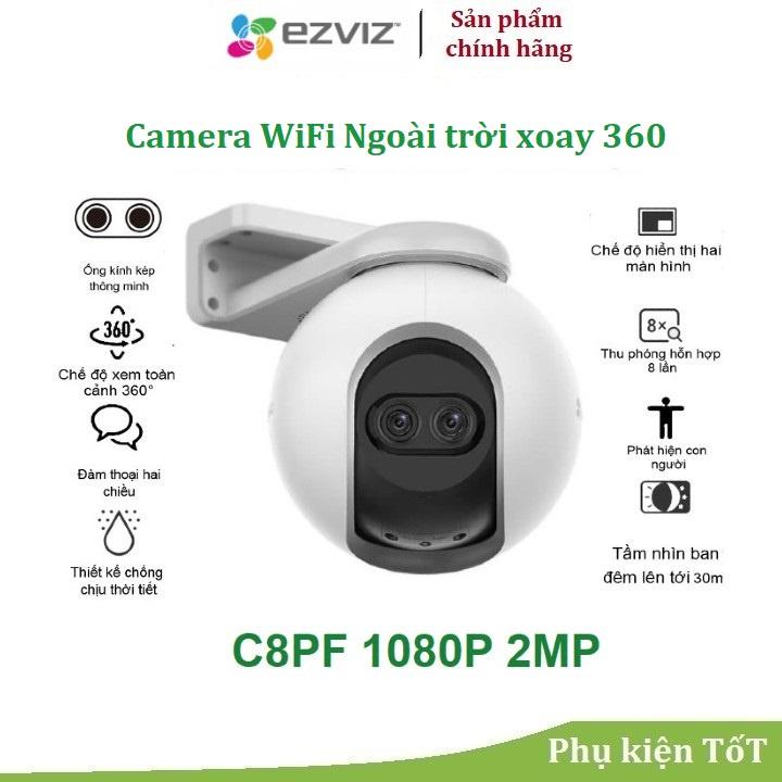 Camera Wifi  EZVIZ C8PF 2M 1080P Ngoài Trời Xoay Mắt Kép, Zoom 8x , Còi Hú Báo Động, Đàm Thoại - Hàng chính hãng