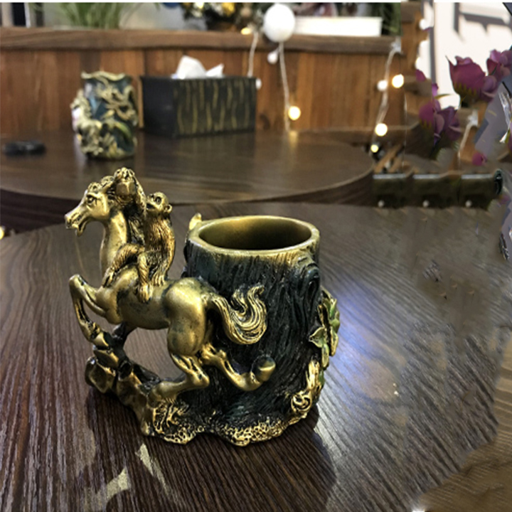 Ống Đựng Bút - Decor Phong Thủy - Mã Thượng Phong Hầu DH-DCB001 Văn Phòng Làm Việc, Phòng Khách, ....