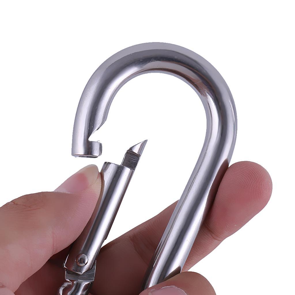 2Pcs Camping Climbing 304 Stainless Carabiner Clip Snap Hook Quick Hitch