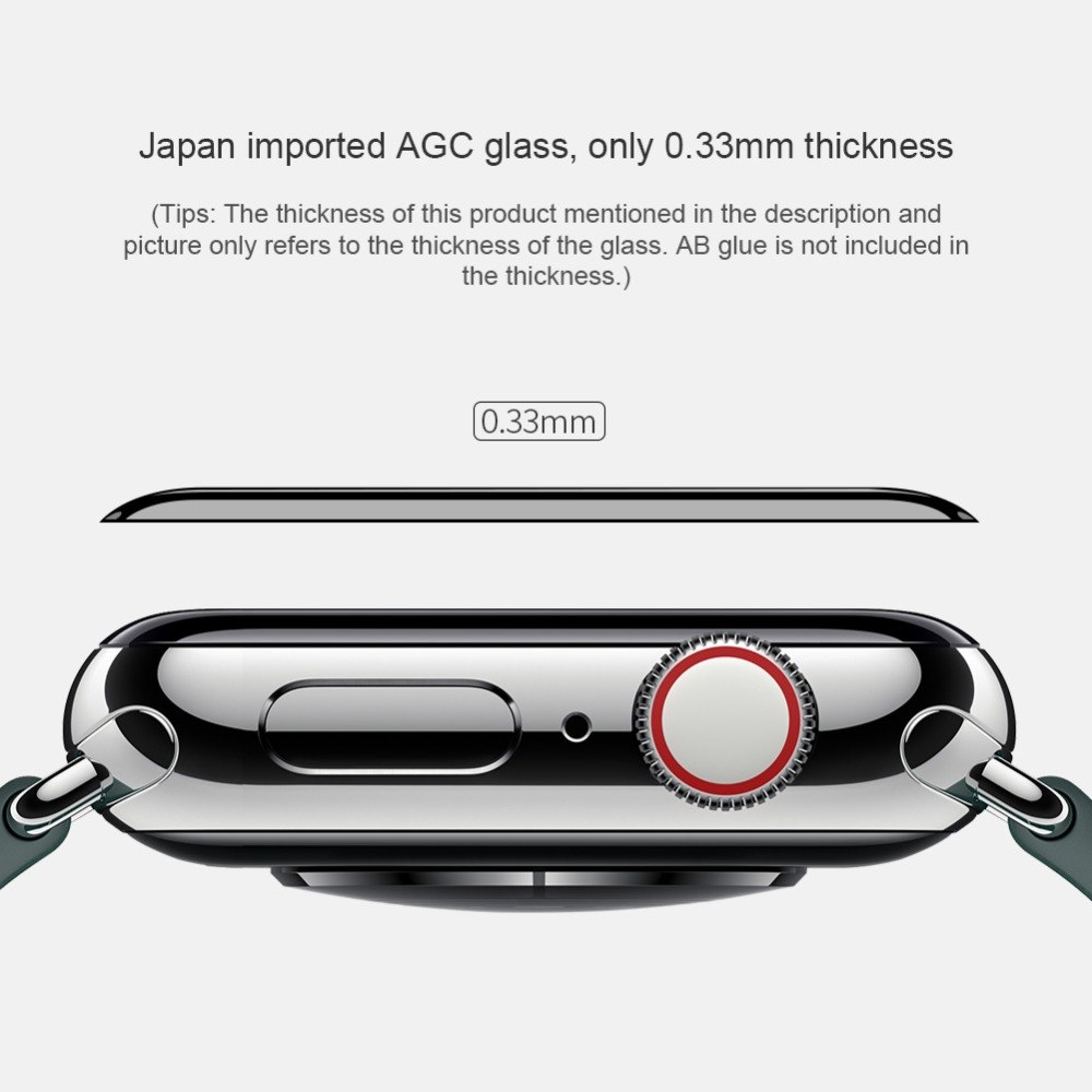 Miếng dán cường lực 3D Nillin AW+ Cho Apple Watch 38mm (Chống va đập, Độ nét Full HD, chống vân tay) - Hàng chính hãng