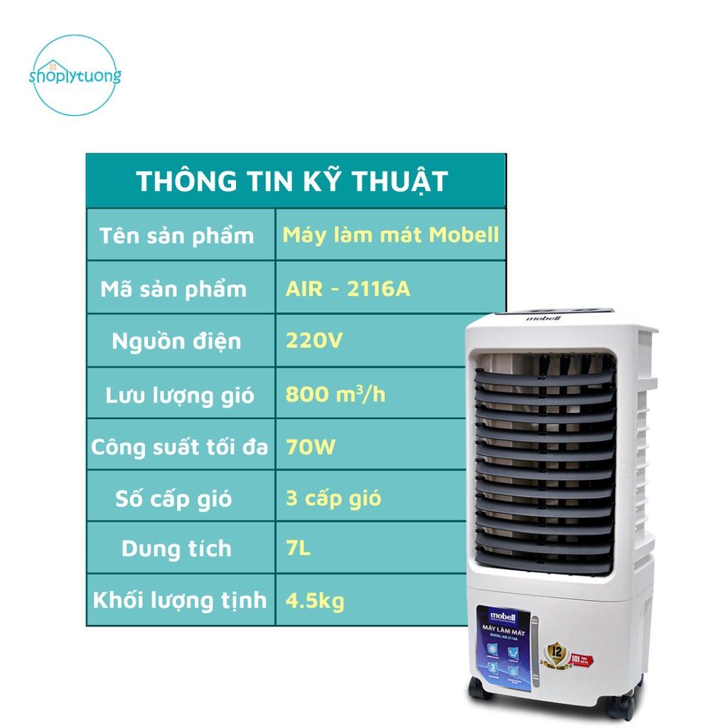 Quạt Hơi Nước Làm Mát Mobell Làm Mát Không Khí Nhanh Chống 3 Cấp Độ Gió 4 Chiều Làm Lạnh- Hàng Chính Hãng BH 12T