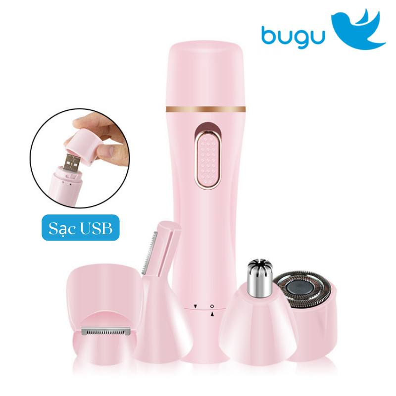 Máy Cạo Lông Toàn Thân Chính Hãng Bugu BZ-35666 Đa Năng 4 In 1 Sạc USB Nhỏ Gọn Tiện Lợi An Toàn